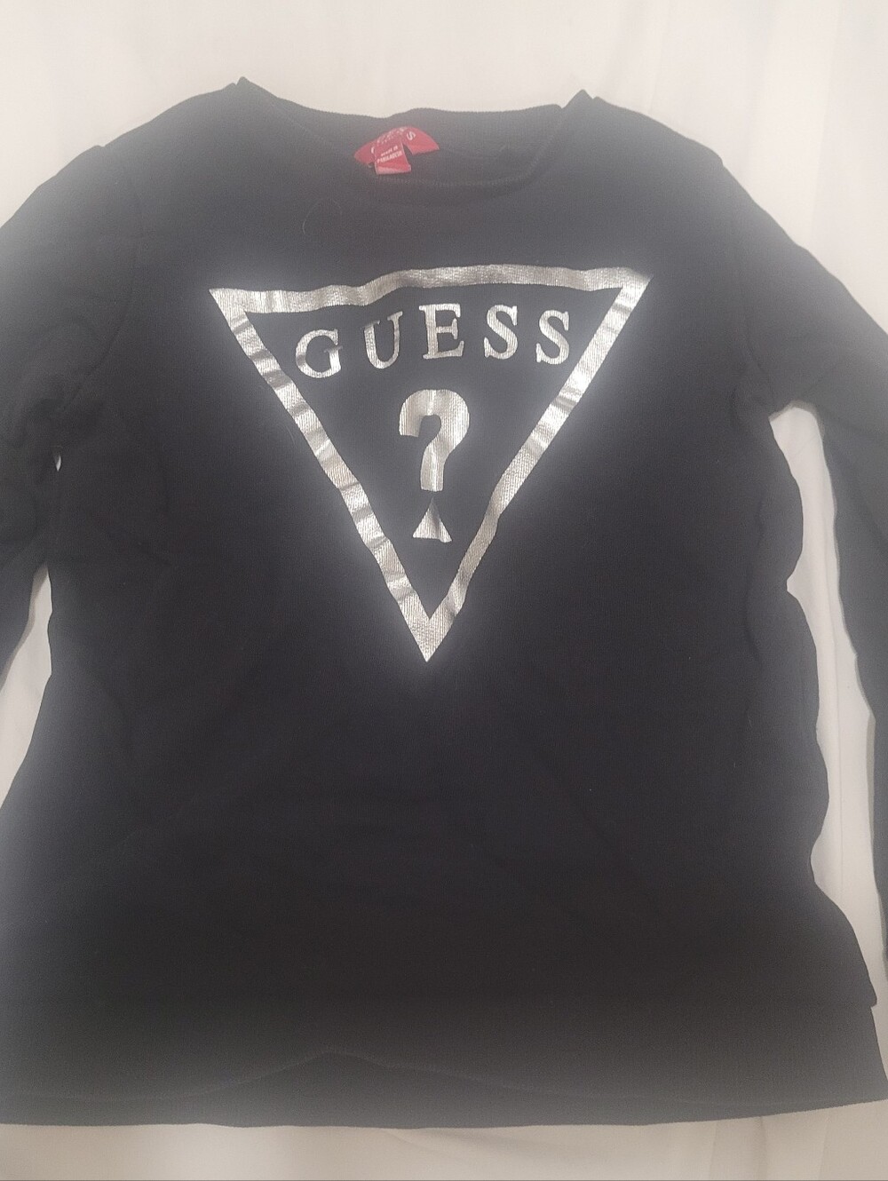 Guess Black Top with Red Logo Tag